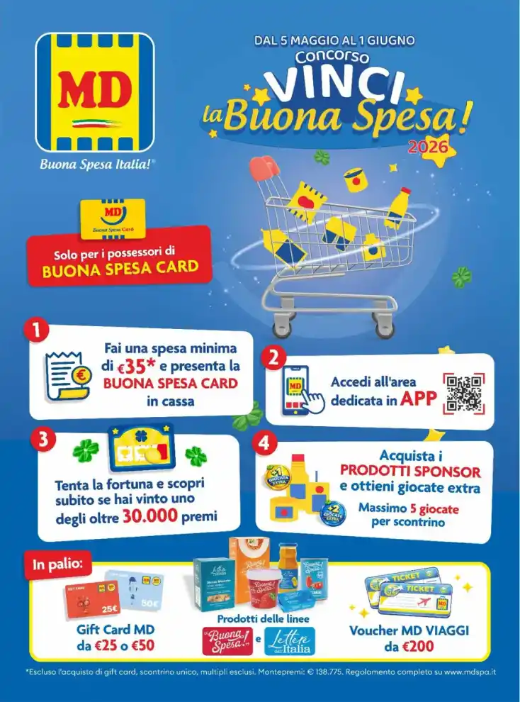 Volantino MD Vinci la Buona Spesa fino al 17/5 dal 5/5/2026