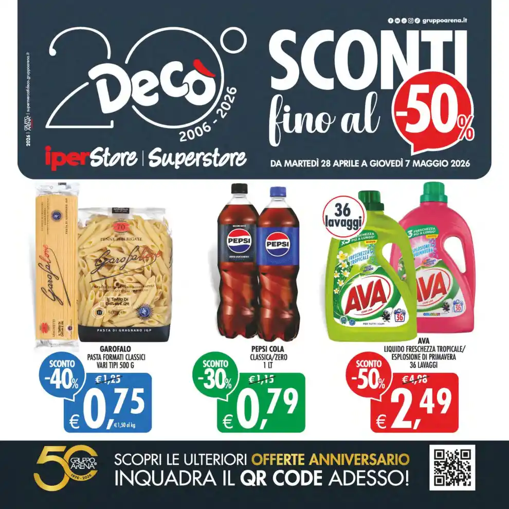 Volantino Decò Sconti fino al -50% dal 28/4 fino al 7/5/2026