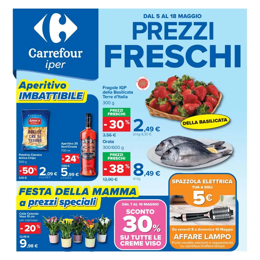 Volantino Carrefour Iper Prezzi Freschi fino al 18/5 dal 5/5/2026