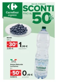 Volantino Carrefour Express Sconti fino al 50% dal 5/5 fino al 17/5/2026