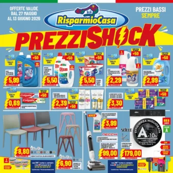 Volantino Risparmio Casa Prezzishock dal 27/5 fino al 13/6/2026