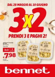Volantino Bennet 3×2 Prendi 3 e paghi 2 dal 28/5 fino al 10/6/2026 Volantino Bennet 3×2 Prendi 3 e paghi 2 dal 28/5 fino al 10/6/2026