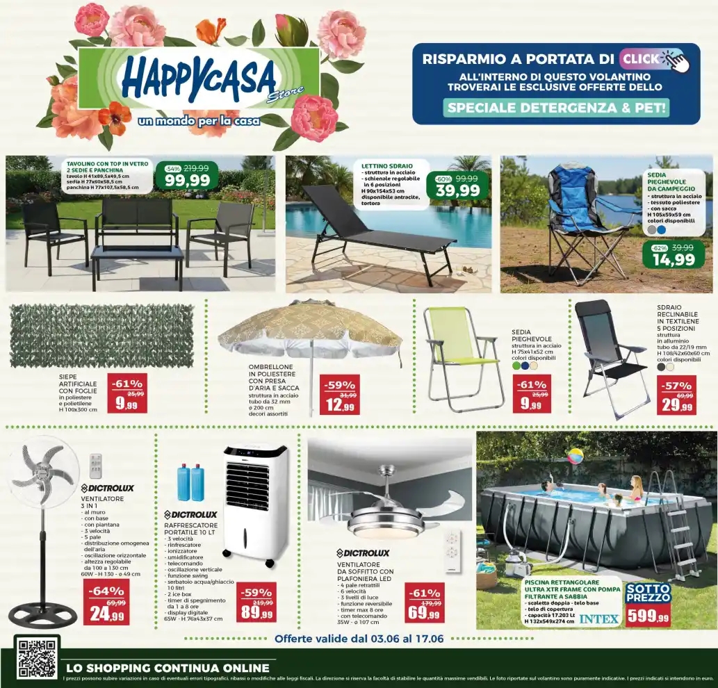 Volantino Happycasa Store Risparmio fino al 17 dal 3/6/2026