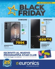 Volantino Euronics Black Friday dal 4/6 fino al 17/6/2026 Volantino Euronics Black Friday dal 4/6 fino al 17/6/2026