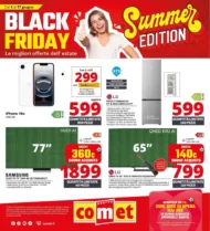 Volantino Comet Black Friday Summer Edition dal 4/6 fino al 17/6/2026 Volantino Comet Black Friday Summer Edition dal 4/6 fino al 17/6/2026