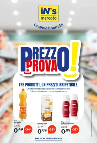 Volantino IN’s Mercato Prezzo Prova dal 3/6 fino al 14/6/2026