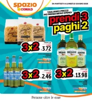 Volantino Spazio Conad Prendi 3 Paghi 2 dal 9/6 fino al 15/6/2026 Volantino Spazio Conad Prendi 3 Paghi 2 dal 9/6 fino al 15/6/2026