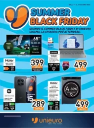 Volantino Unieuro Summer Black Friday dal 11/6 fino al 17/6/2026 Volantino Unieuro Summer Black Friday dal 11/6 fino al 17/6/2026