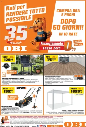 Volantino OBI Nati per rendere tutto possibile dal 11/6 fino al 5/7/2026