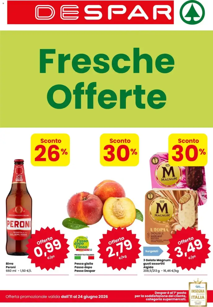 Volantino Despar Fresche Offerte dal 11/6 fino al 24/6/2026