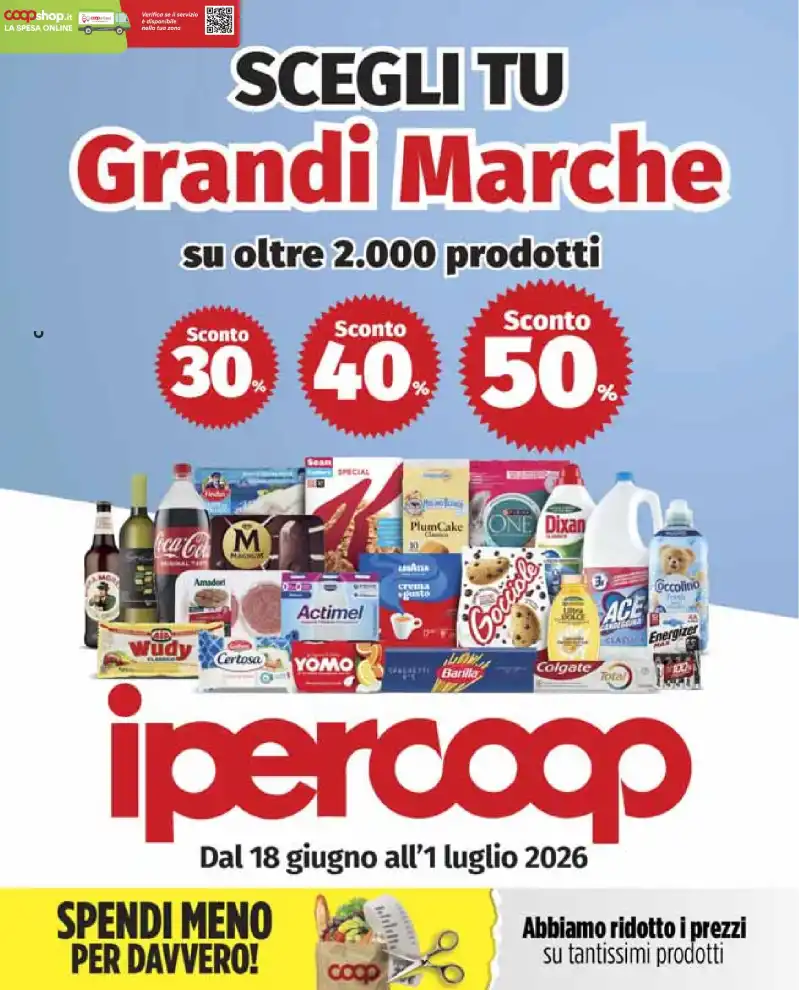 Volantino Ipercoop Scegli Tu Grandi Marche fino al 1/7 dal 18/6/2026