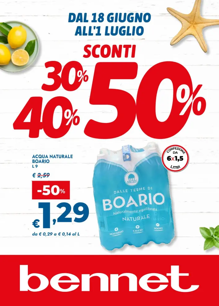 Volantino Bennet Sconti 30 40 50 dal 18/6 fino al 1/7/2026