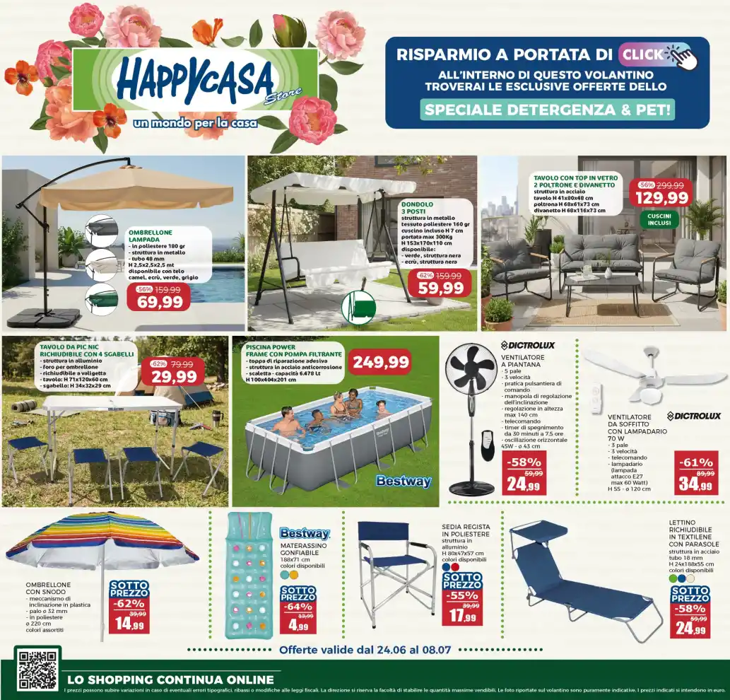 Volantino Happy Casa Store Sottoprezzi Summer Edition fino al 8/7 dal 24/6/2026
