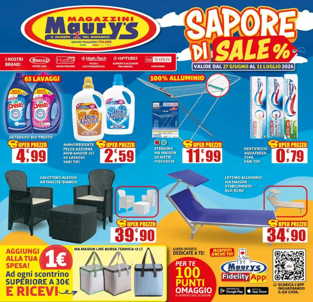 Volantino Maury’s Sapore di Sale dal 27/6 fino al 11/7/2026