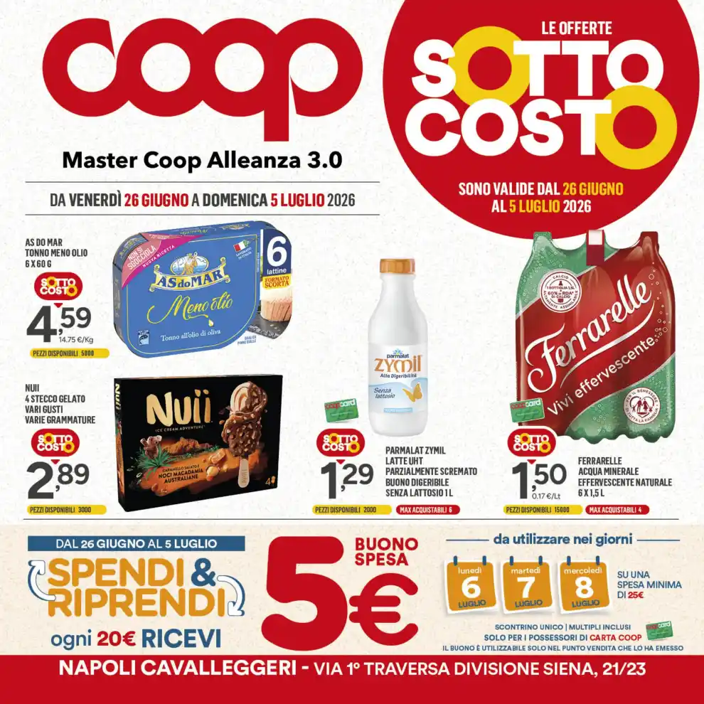 Volantino Coop Sotto Costo dal 26/6 fino al 5/7/2026