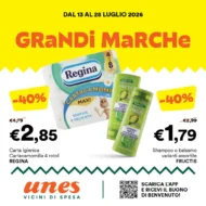 Volantino Unes Grandi Marche dal 13/7 fino al 28/7/2026 Volantino Unes Grandi Marche dal 13/7 fino al 28/7/2026
