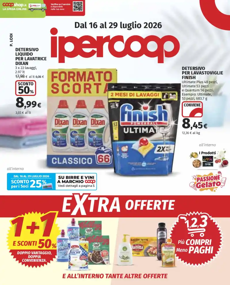 Volantino Ipercoop Extra offerte dal 16/7 fino al 29/7/2026