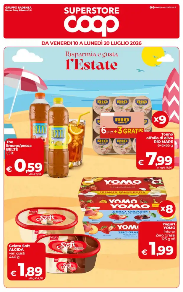 Volantino Coop Sicilia Risparmia e gusta l’Estate dal 10/7 fino al 20/7/2026