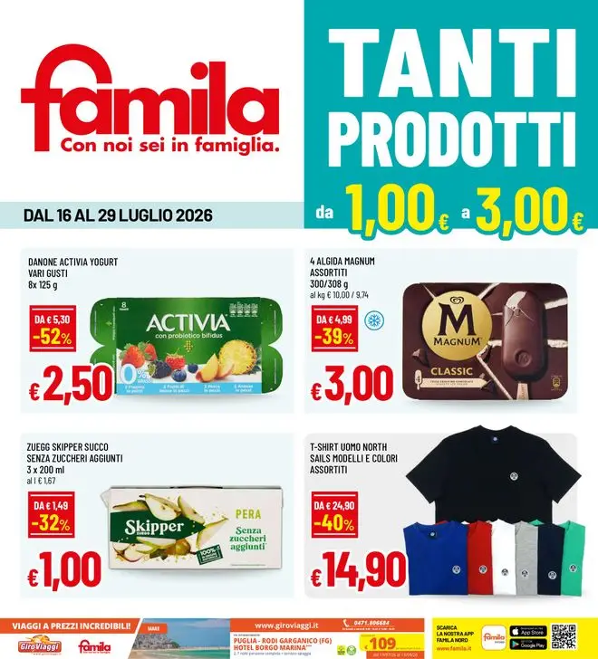 Volantino Famila Tanti prodotti dal 16/7 fino al 29/7/2026