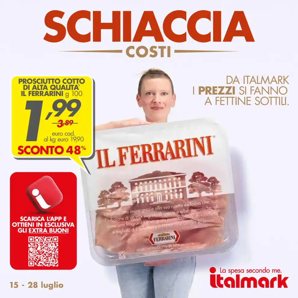 Volantino Italmark Schiaccia costi dal 15/7 fino al 28/7/2026