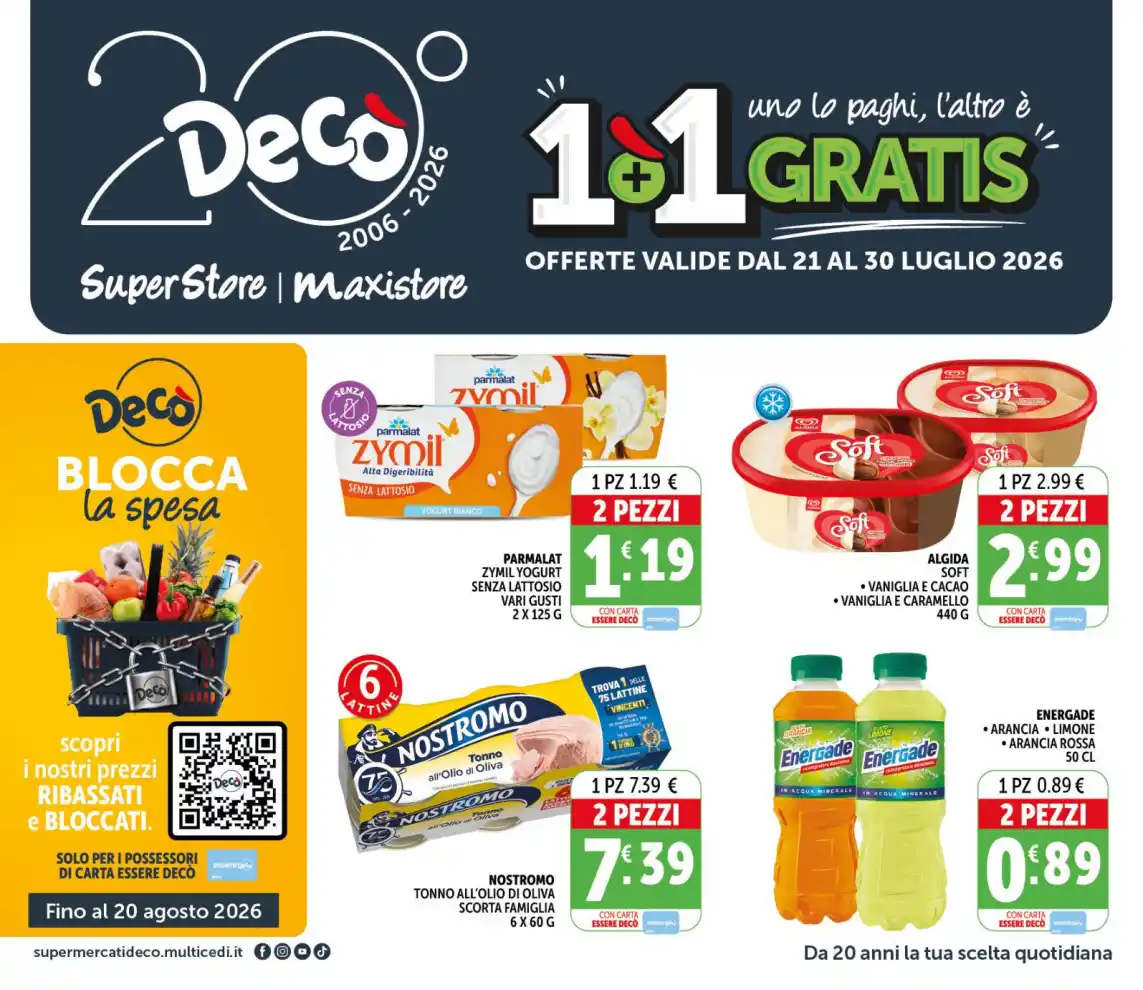 Volantino Decò 1+1 Gratis dal 21/7 fino al 30/7/2026