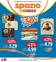 Volantino Spazio Conad Sconti fino al 50% dal 28/7 fino al 10/8/2026