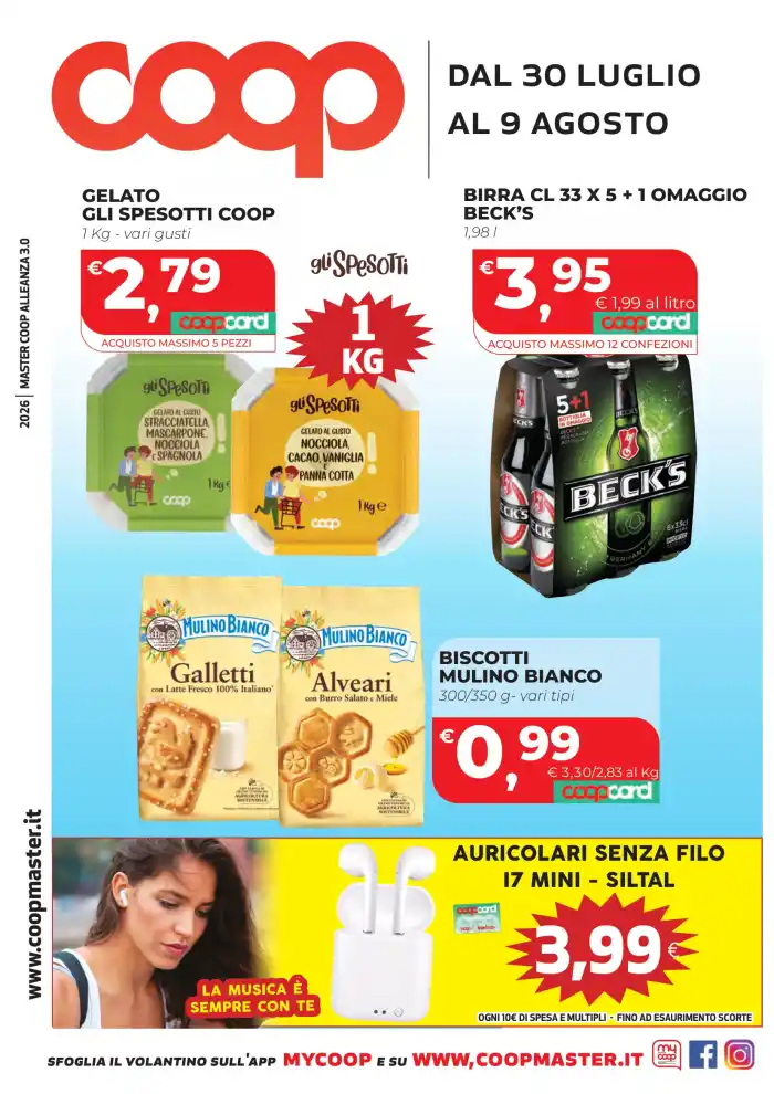 Volantino Coop Prezzi Shock dal 30/7 fino al 9/8/2026