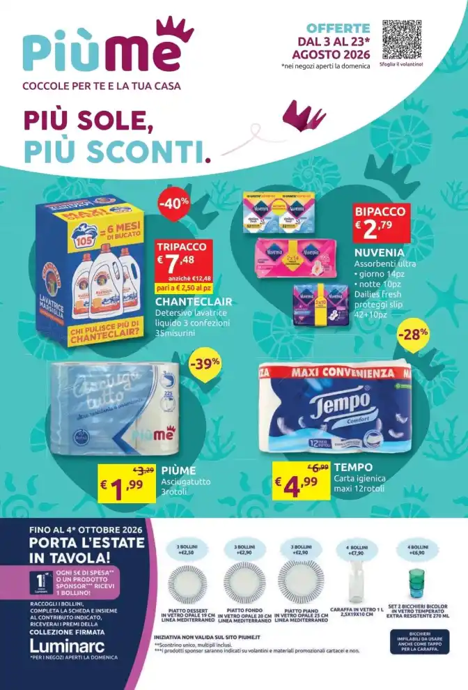 Volantino PiùMe Agosto 2026 dal 3/8 fino al 23/8/2026