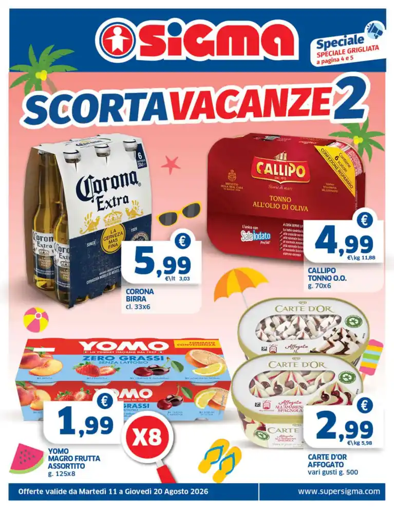 Volantino Sigma Scorta Vacanze 2 dal 11/8 fino al 20/8/2026