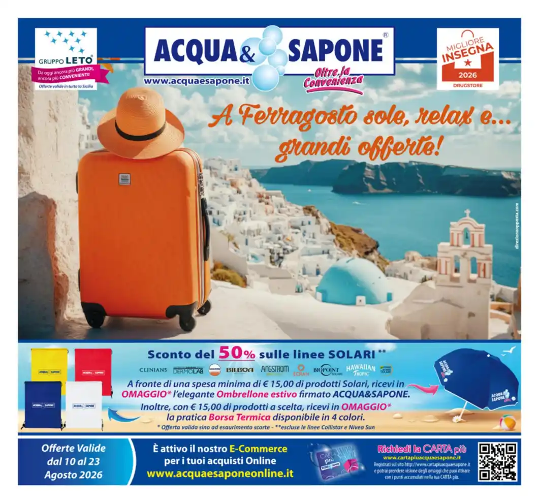 Volantino Acqua e Sapone Sicilia Ferragosto dal 10/8 fino al 23/8/2026