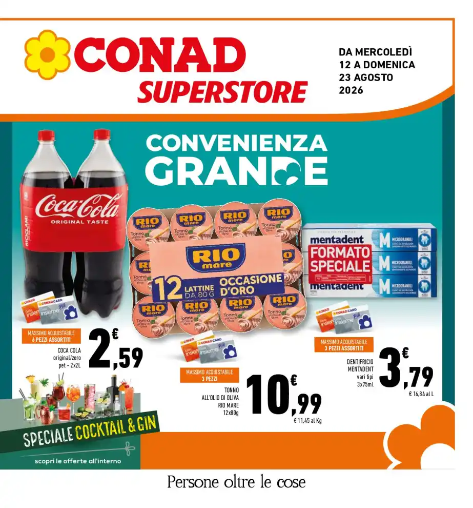 Volantino Conad Superstore Convenienza grande dal 12/8 fino al 23/8/2026