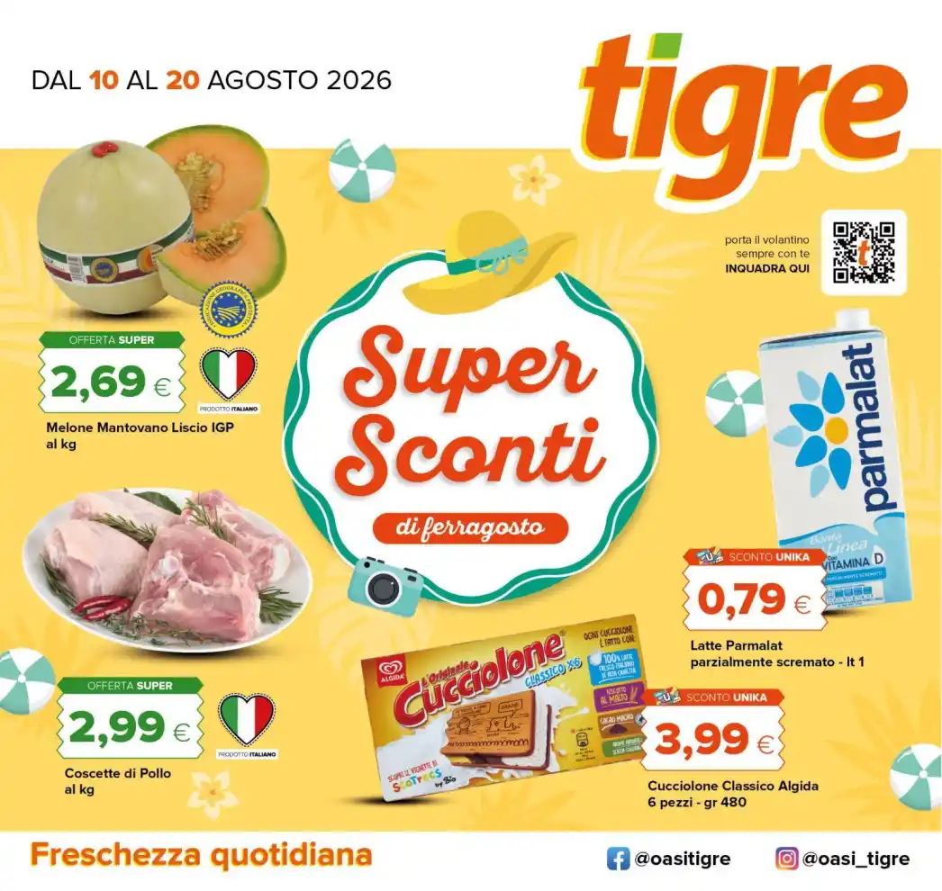 Volantino Tigre Super sconti di Ferragosto dal 10/8 fino al 20/8/2026