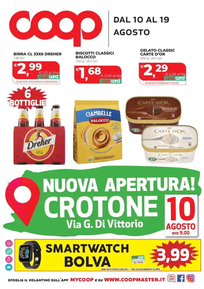 Volantino Coop Calabria Offerte dal 10/8 fino al 19/8/2026