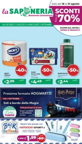 Volantino La Saponeria Speciale Agosto dal 13/8 fino al 2/9/2026