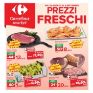 Volantino Carrefour Market Prezzi Freschi dal 20/8 fino al 3/9/2026
