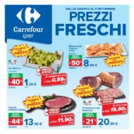 Volantino Carrefour Prezzi Freschi dal 20/8 fino al 3/9/2026