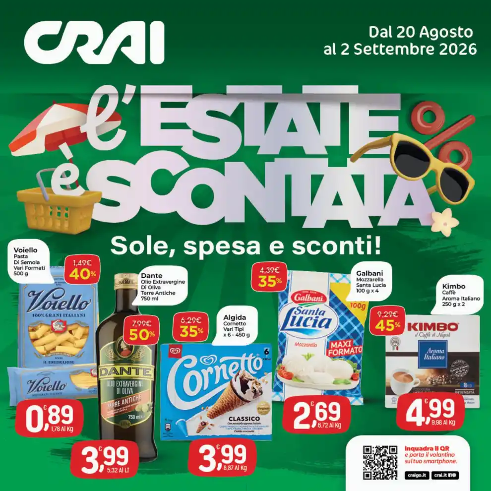 Volantino Crai È Estate è Scontata dal 20/8 fino al 2/9/2026