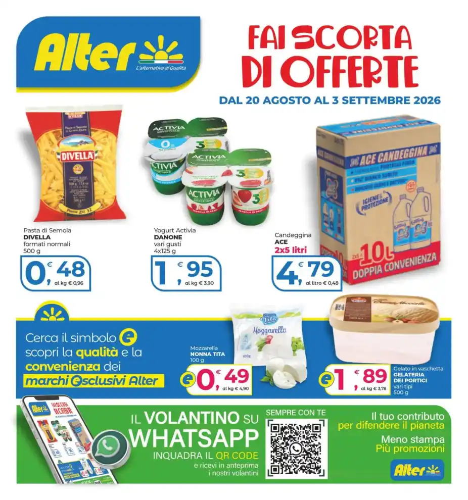 Volantino Alter Discount Fai scorta di offerte dal 20/8 fino al 3/9/2026