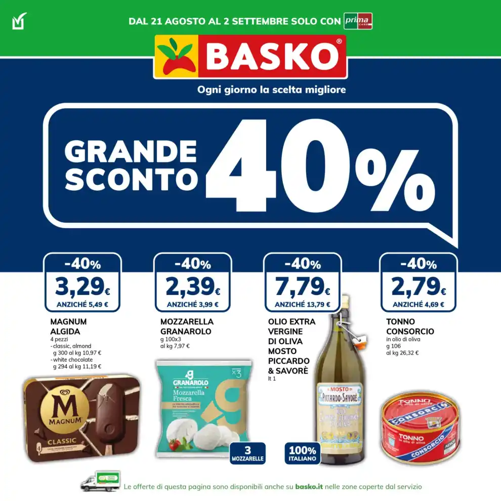 Volantino Basko Solo con Prima Card dal 21/8 fino al 2/9/2026