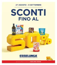 Volantino Esselunga Sconti fino al 50% dal 27/8 fino al 9/9/2026 Volantino Esselunga Sconti fino al 50% dal 27/8 fino al 9/9/2026