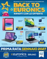 Volantino Euronics Bruno Back to Euronics dal 20/8 fino al 9/9/2026 Volantino Euronics Bruno Back to Euronics dal 20/8 fino al 9/9/2026
