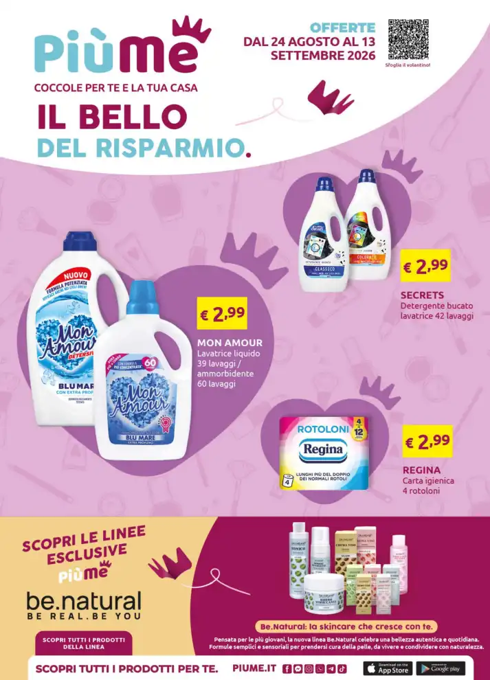 Volantino PiùMe Coccole per te e la tua casa dal 24/8 fino al 13/9/2026