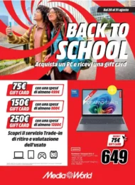 Volantino MediaWorld Back to School dal 20/8 fino al 31/8/2026 Volantino MediaWorld Back to School dal 20/8 fino al 31/8/2026