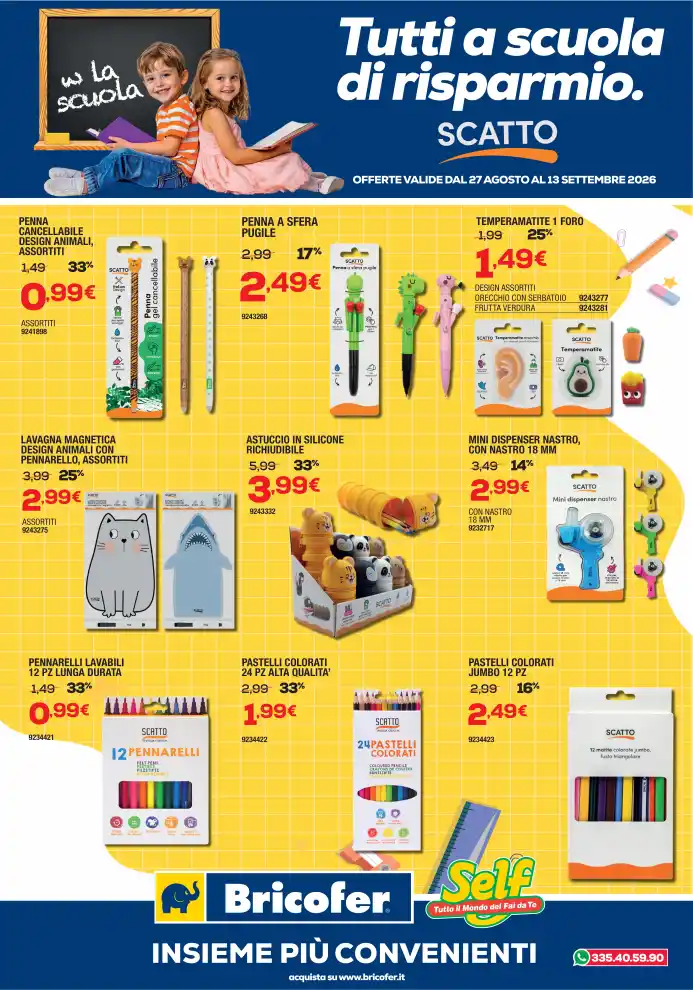 Volantino Self Scuola dal 27/8 fino al 13/9/2026