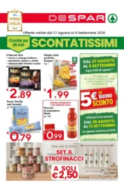 Volantino Despar Scontatissimi dal 27/8 fino al 9/9/2026 Volantino Despar Scontatissimi dal 27/8 fino al 9/9/2026