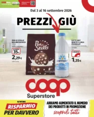 Volantino Coop Prezzi Giù dal 3/9 fino al 16/9/2026 Volantino Coop Prezzi Giù dal 3/9 fino al 16/9/2026
