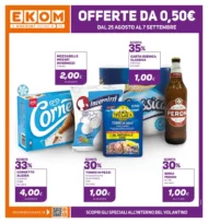 Volantino Ekom Offerte da 0,50€ dal 25/8 fino al 7/9/2026 Volantino Ekom Offerte da 0,50€ dal 25/8 fino al 7/9/2026