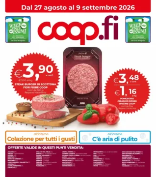 Volantino Coop Week-endissimi dal 27/8 fino al 9/9/2026