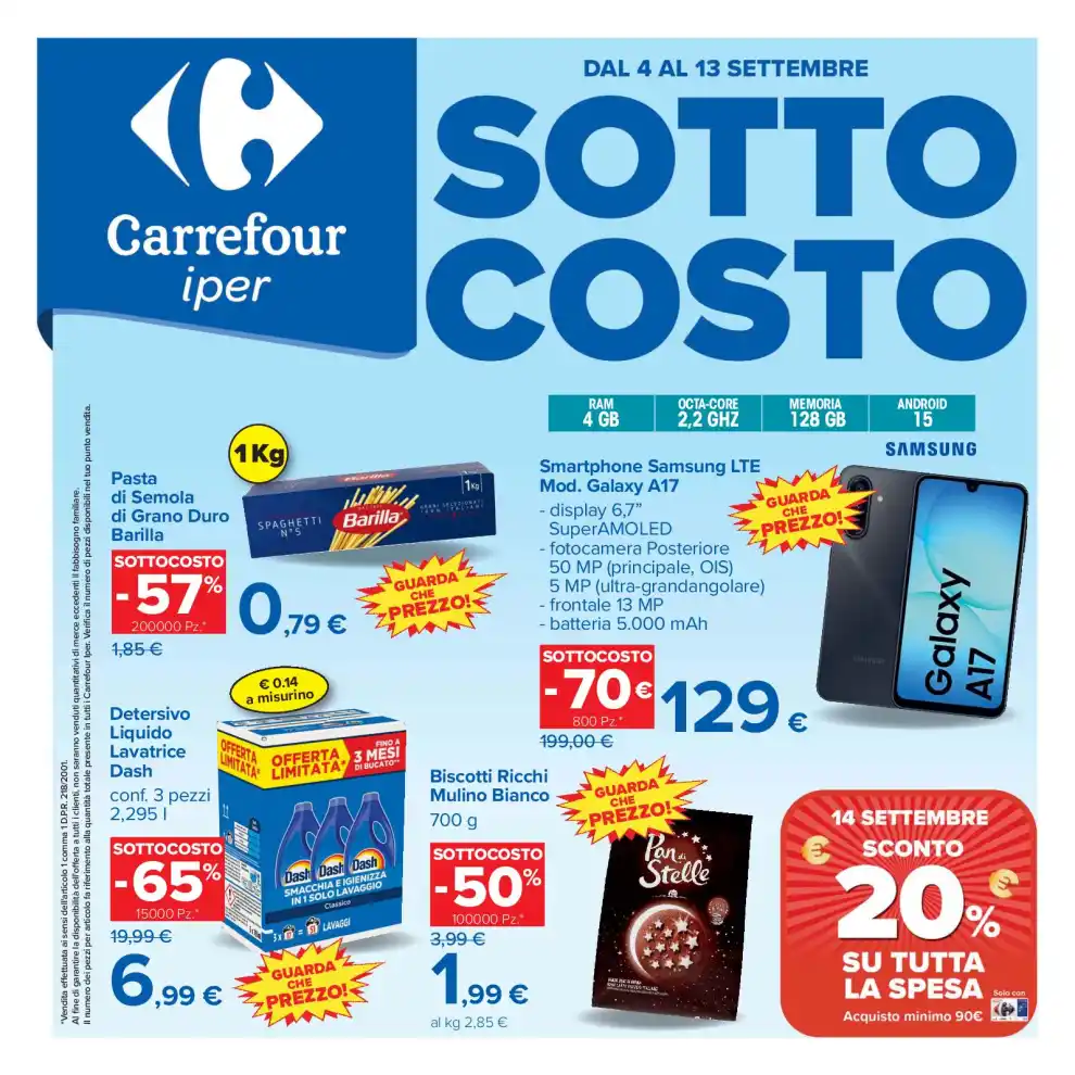 Volantino Carrefour Sottocosto dal 4/9 fino al 13/9/2026