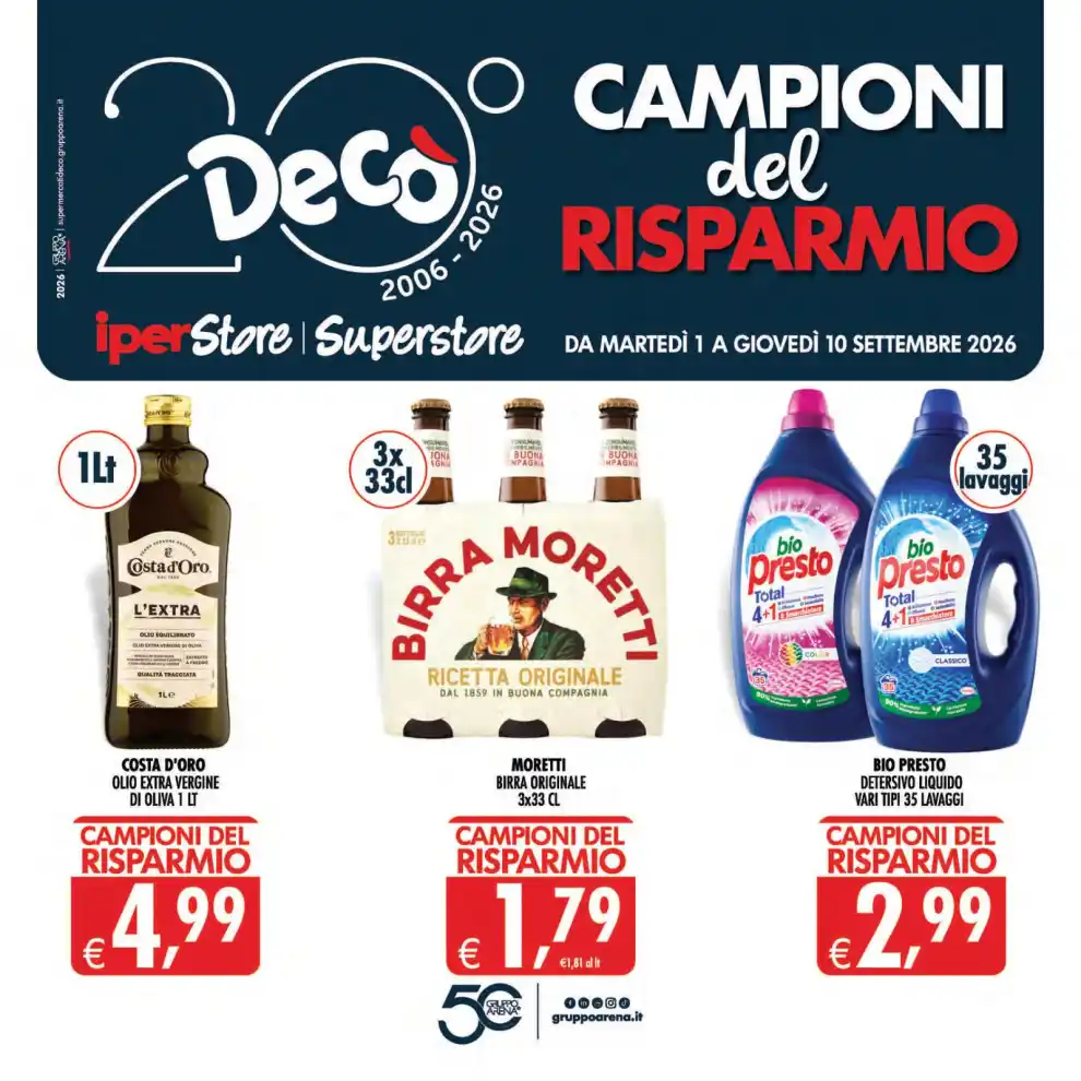 Volantino Decò Sicilia Campioni del Risparmio dal 1/9 fino al 10/9/2026